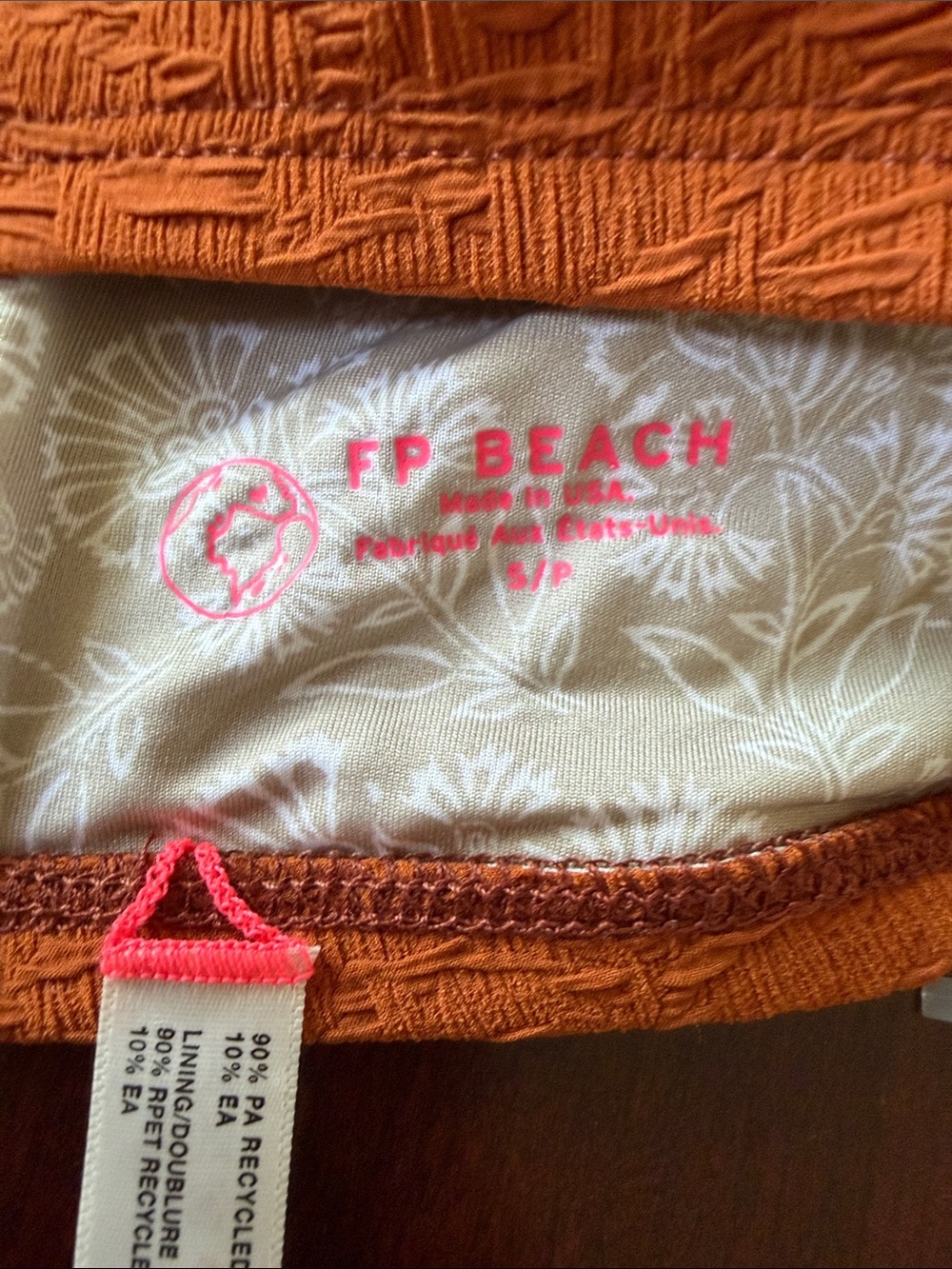 NEW Free People FP Beach Dylan Farrah Honey Ginger Textured Bikini S - Picture 4 of 4